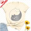 Yin Yang Cat TShirt Yin Yang Cat Lover Gift Cute Cats Tee Sweet Kittens Unique Kawaii Aesthetic Gift Yin Yang Shirt Gothic