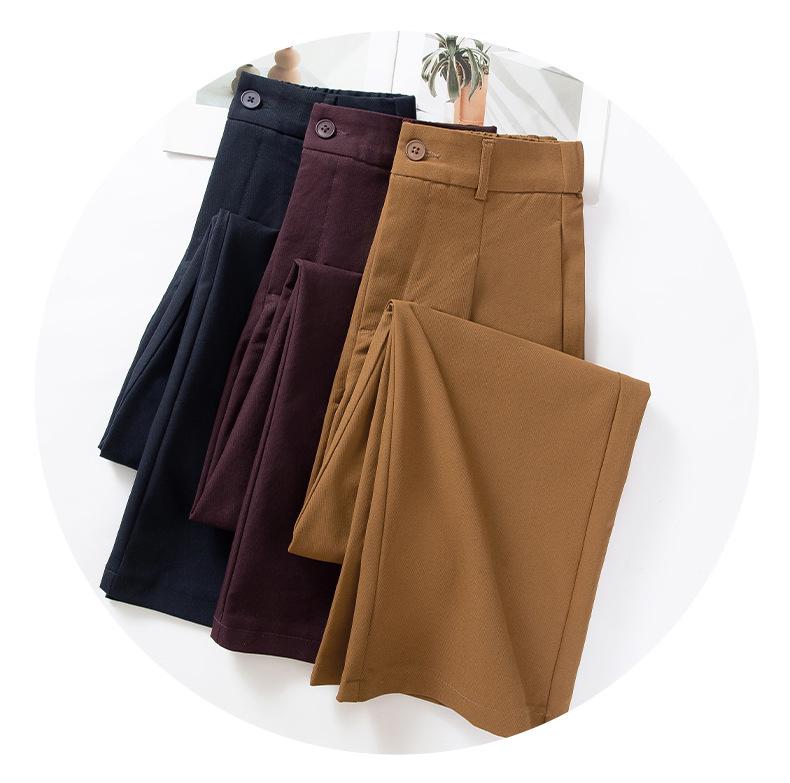 Women's High-End Wide-Leg Spring Pants: 2026 New Style, Loose Casual Straight-Leg, Long Fit