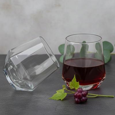 2 Whiskey Glasses In the Shape of a Diamond 350ml Alcohol Glass