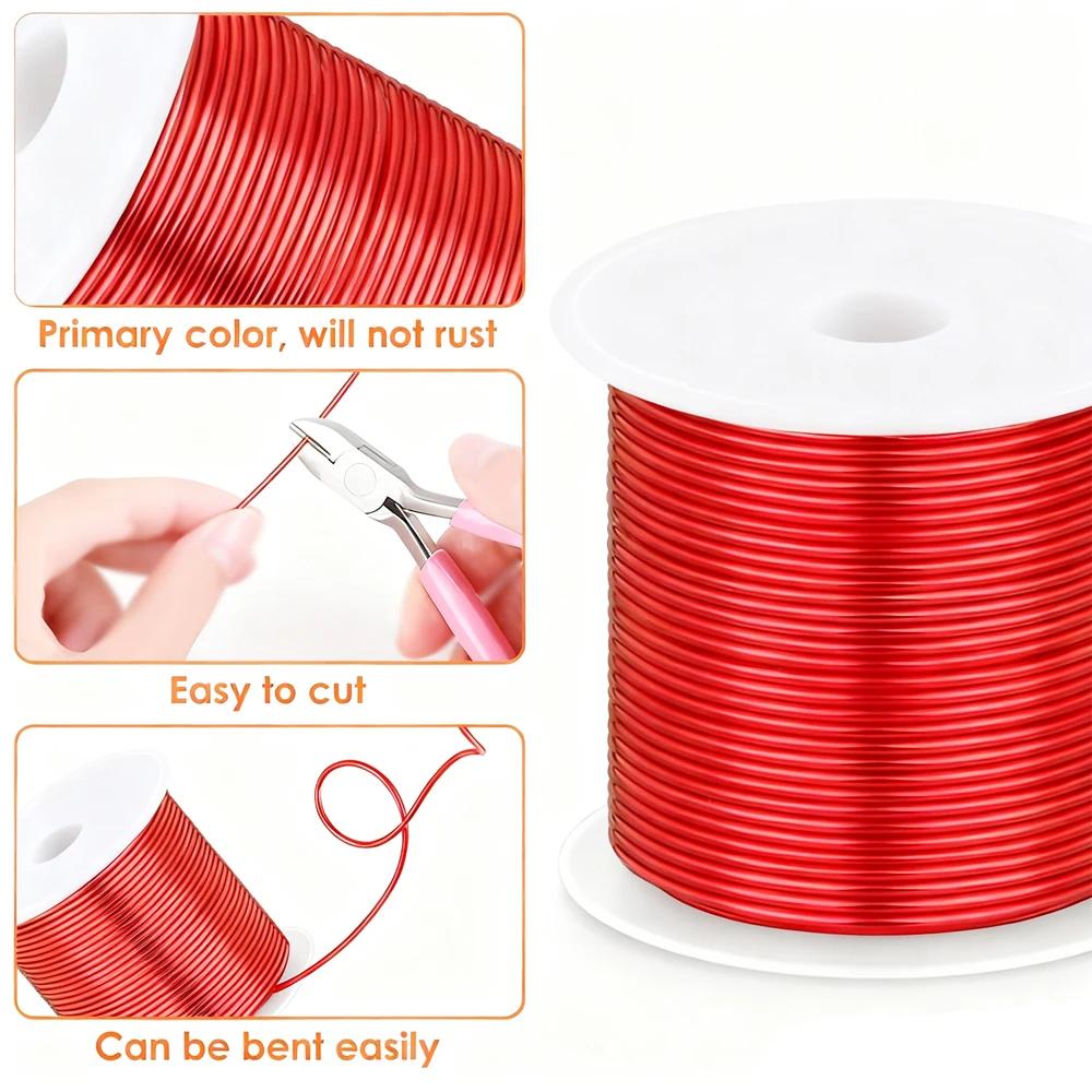 1-5 Roll Magnet Wire for Coil Winding, 0.1-1.0mm Red PU Enameled Coppers Wire, High Conductivity Insulated for Craft
