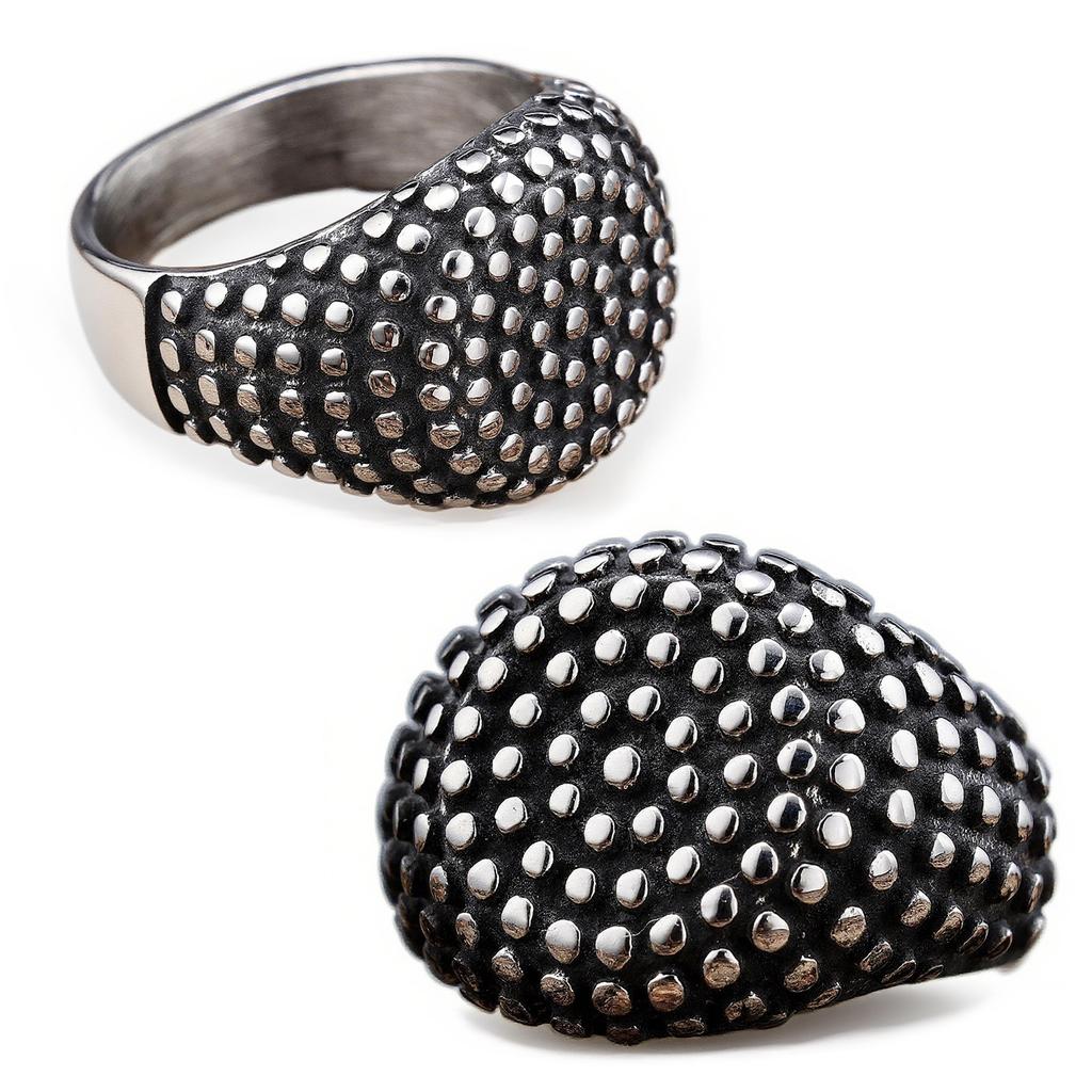 Ring Personalized Retro Round Spotted Ring, Titanium Steel Punk Locomotive Men'S Club Jewelry