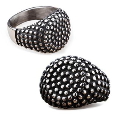 Ring Personalized Retro Round Spotted Ring, Titanium Steel Punk Locomotive Men'S Club Jewelry