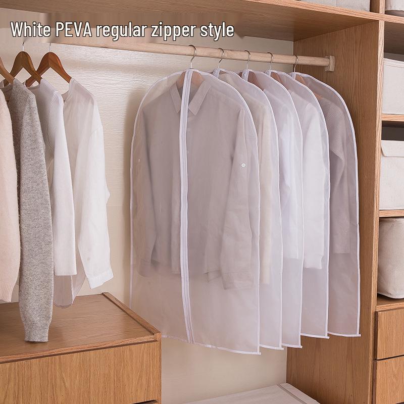 Transparent Waterproof Hanging Garment Bag - Dustproof, Moisture-Proof, Washable Suit & Coat Cover