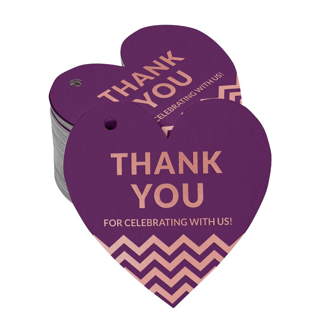 Inkdotpot Danke, dass Sie mit uns gefeiert haben Junggesellinnenabschied-Babyparty-Ruhestand-Hochzeit-Geburtstag Flaschenanhänger Echte Silberfolie Gastgeschenk Anhänger Packung von
