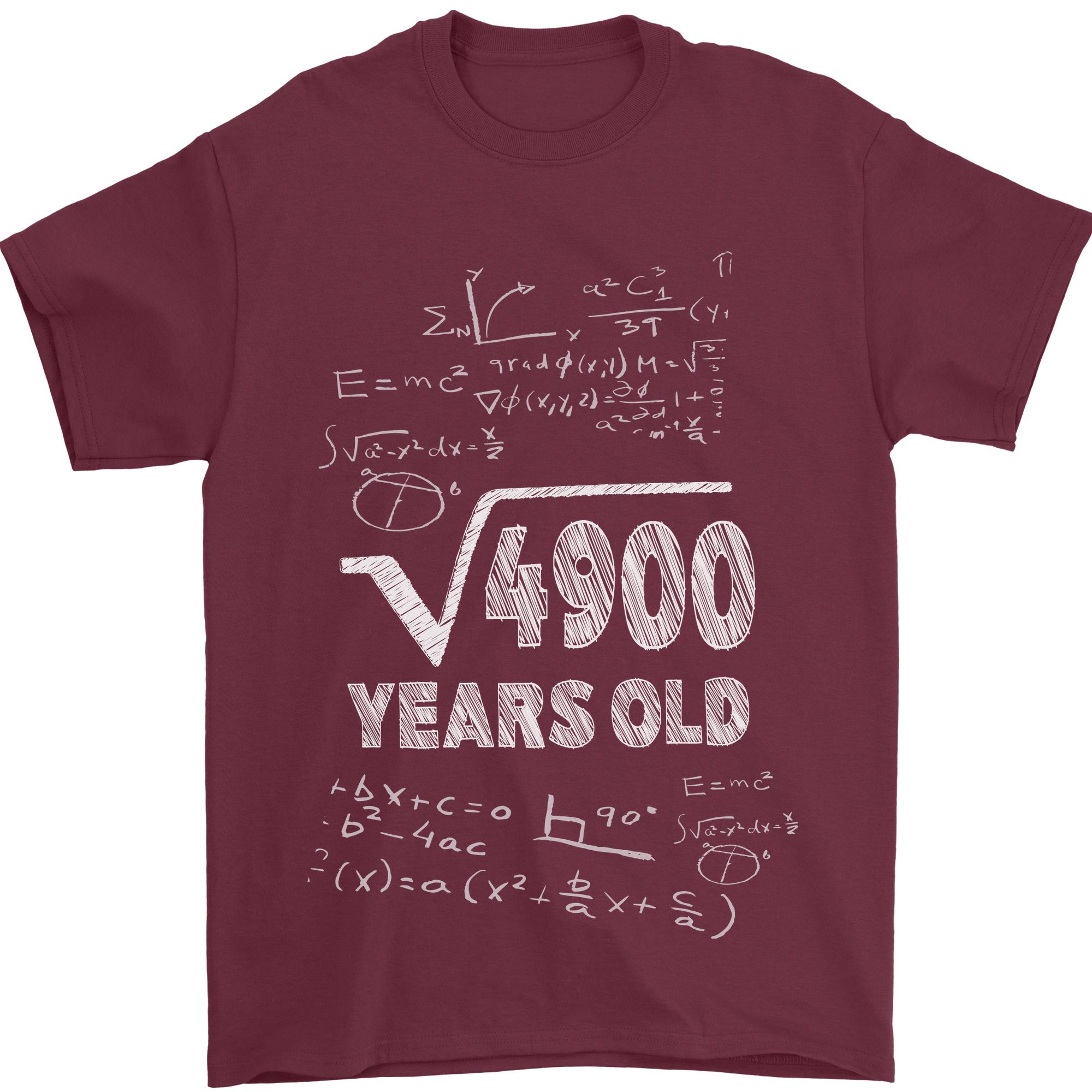 70th Birthday 70 Year Old Geek Funny Maths Unisexs TShirt 100 Cotton S