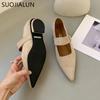 Fashion SUOJIALUN Autumn Women New Brand Flat Shoes Fashion Red Pointed Toe Mary Jane Shoes Buckle Flat Heel Outdoor Dress Ballerinas