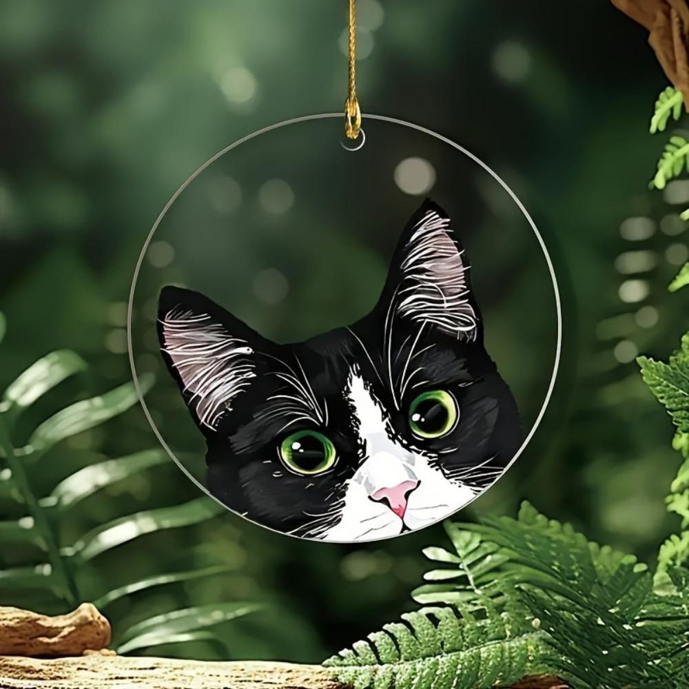 

Cat-shaped Christmas ornament for trees, cars, and celebrations. The perfect gift for family and friends. чистий