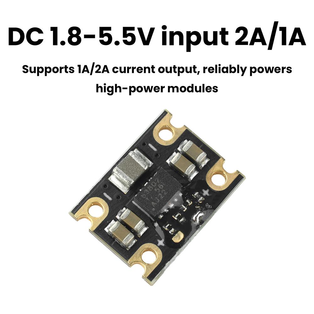 TPS63802 Mini Buck Boost Converter Module DC 1.8-5.5V Input 3.3V/5V 2A/1A Output Voltage Regulator for DIY Projects
