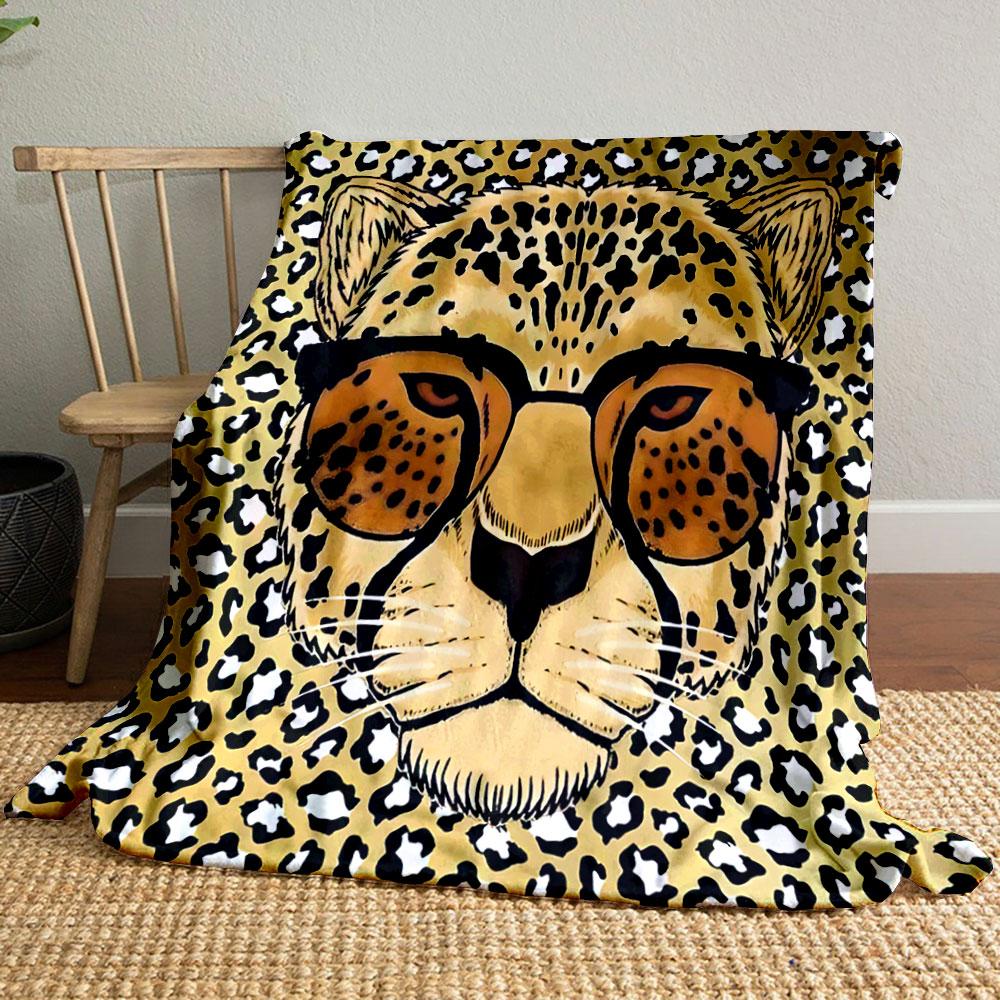 Cool Cheetah with Sunglasses print blanket soft and cozy perfect for the living room bed sofa or a nap,gift