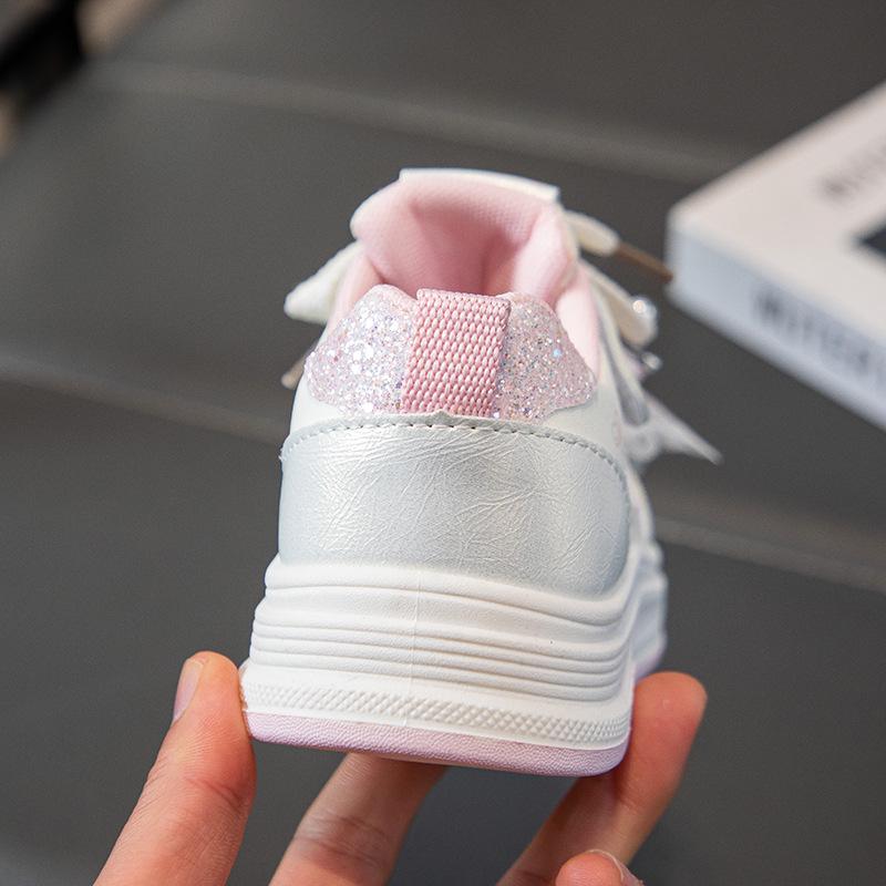 2026 Kids' Cartoon Board Shoes - Spring/Autumn, White Princess Sports Sneakers, Korean Style for Girls