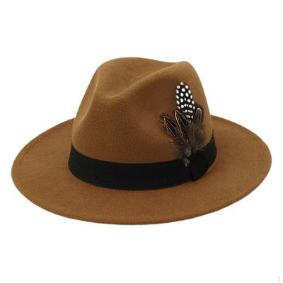 Fashion Fedora Hat Comfortable To Wear Fits 58cm Head with Artificial Feather