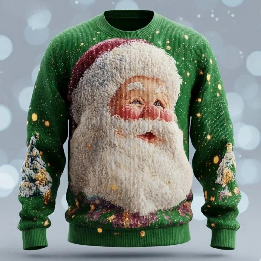 Women's, and Teenagers' Ugly Christmas Sweaters, Christmas Gingerbread Man Patterned Round Neck Sportswear Y2k Clothes