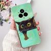 For Realme 14 Pro 14Pro+ Elegant Floral Cat Printed Phone Case For Realme 14 Pro Plus 14Pro 5G Soft Silicone TPU Cases