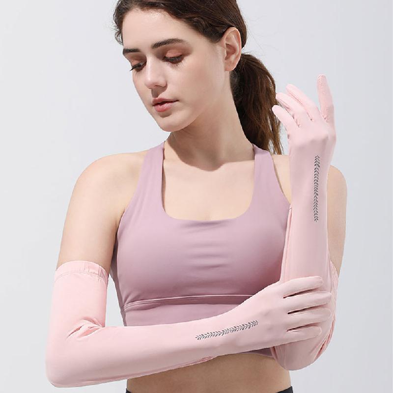 Sonnenschutz rutschfeste Handschuhe Camping Klettern Männer Frauen Outdoor Reiten Atmungsaktiv Lange UV-Schutz Schatten Eis Seide Ärmel