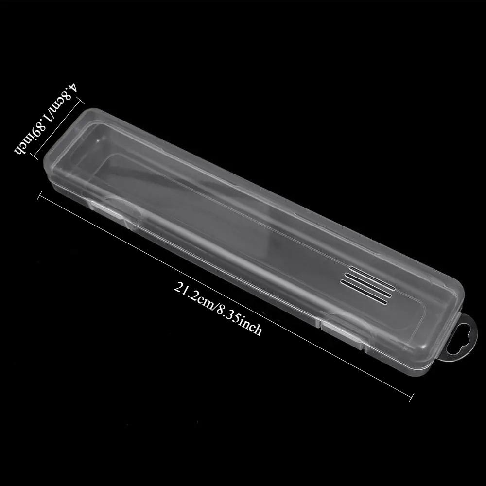 2pcs Plastic Box Organizer Transparent Portable Makeup Brush Storage Box Eyebrow Pencil Tableware Chopsticks Box with Cover