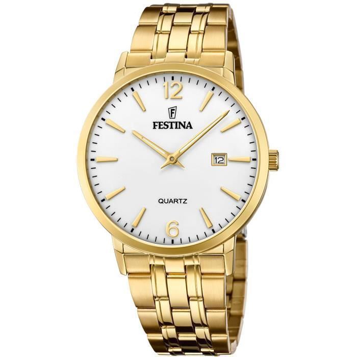 Montre - Festina - 20513 - Analogique - Acier inoxydable - Doré