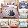 Kawaii Cat Comfortable Duvet Quilt Cover Pillowcase Bedding Set Children Bedroom Decoration Home Textile