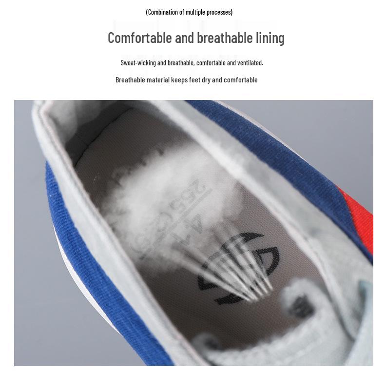 Autumn 2026 Men's Color Block Canvas Skate Shoes - Soft Sole, Breathable, Slip-On Casuals