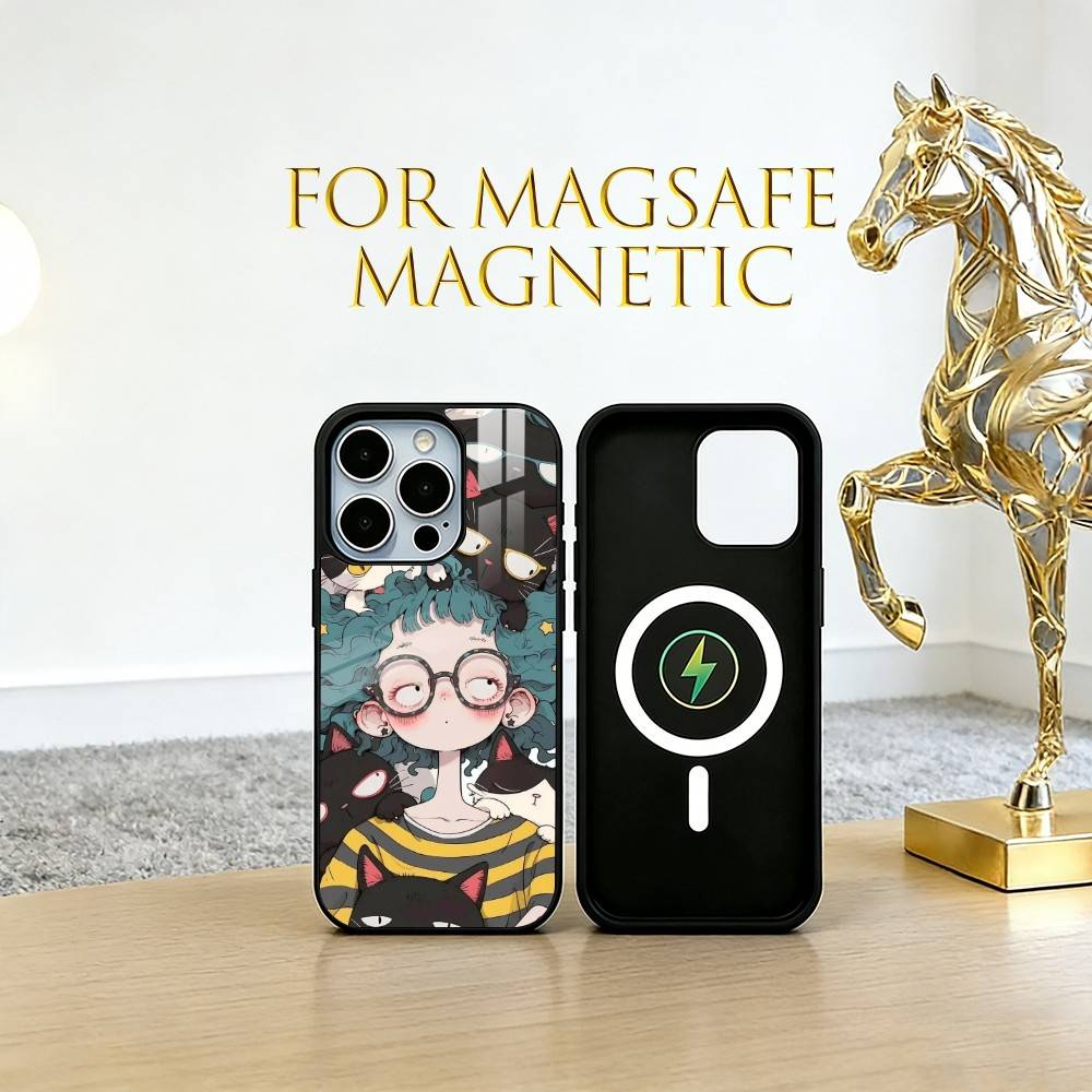 Cute girl painting Phone Case For iPhone17,16,15,14,13,12,11 Plus,Pro Magnetic For Magsafe Wireless Charging