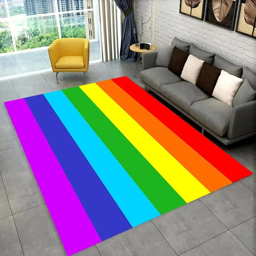 Illusion Abstract Rainbow Area Rug,Carpet Rug for Home Living Room Bedroom Sofa Doormat Decor,kids Non-slip Floor Mat 3D
