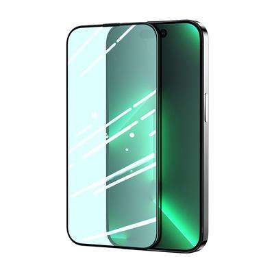 Knight Full Screen Protector for iPhone 14 Pro Max Green Tempered Glass with Anti Blue Light Filter