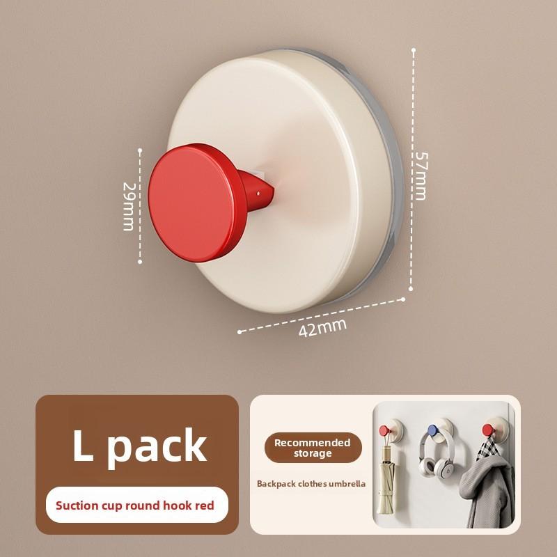 

Bathroom Dopamine Suction Hooks Wall Mount No Drilling For Organization Home червоний