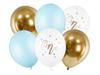Partydeco Balony 30Cm  Kolor Błękitny Biały Złoty 6 Szt