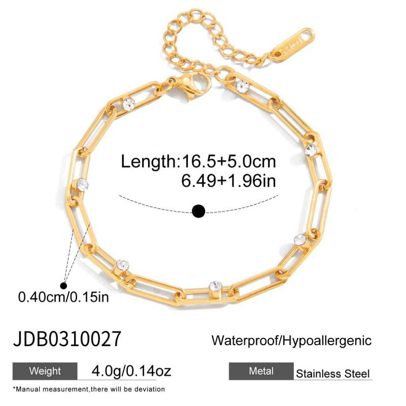 Titanium Steel Bracelet Women Non-Fading Zirconia Rhinestone Stainless Jewelry Fashion Commute Style