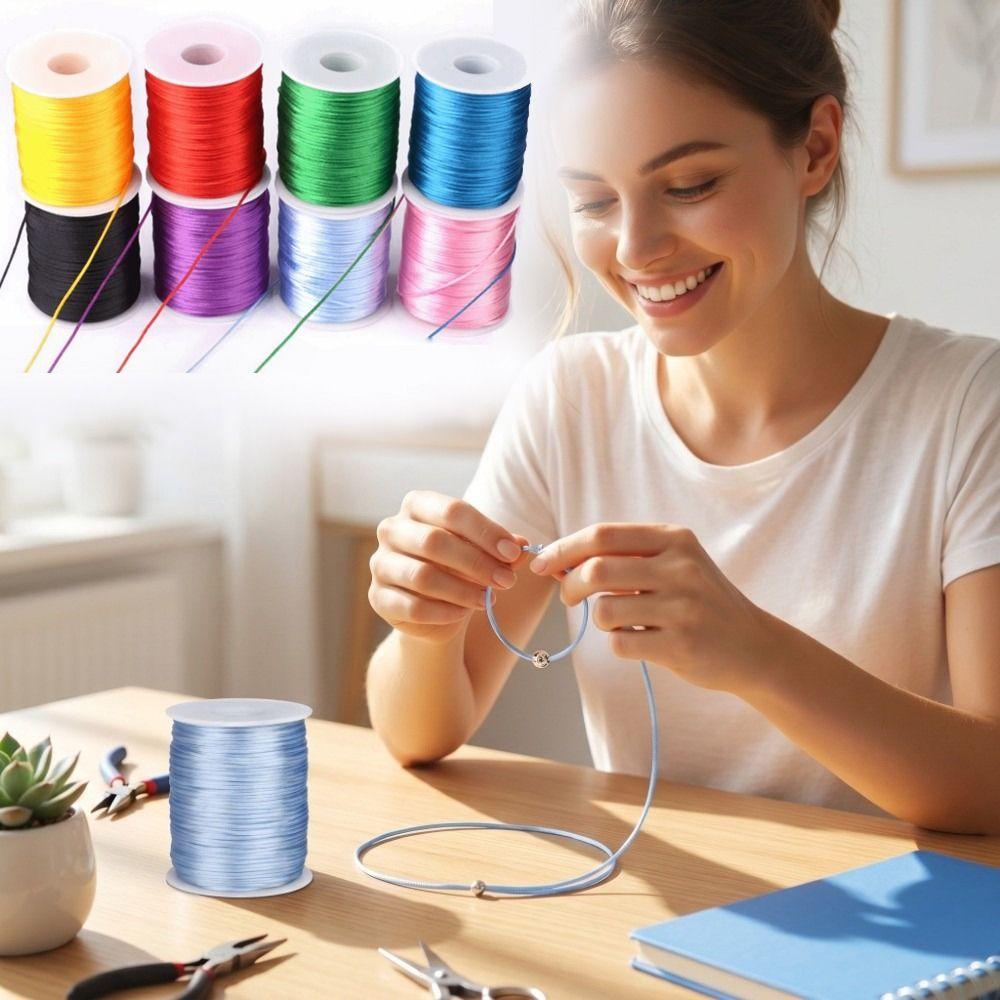 100m 1.5mm Satin Rattail Cord Silky Trim Beading String Trim Cord Silk Rope Sewing Projects