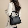 Luxury Women's Genuine Leather Tote - Large Capacity, Solid Color, Single Shoulder or Crossbody Bucket Bag