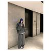 Women's Hooded Sweatshirt Wide Leg Pants Sports Suit Loose Fit