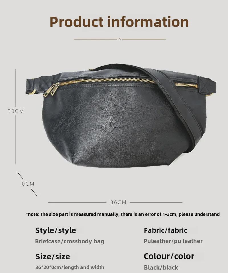 Geantă de piept coreeană pentru bărbați 2024: Geantă Crossbody & de Talie la Modă, de Mare Capacitate