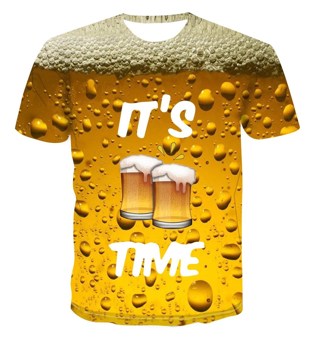

Модная крутая желтая футболка с принтом Fanta Beverage Beer 3D Style Casual Quick Drying T Shirt Round Neck Men s Tops XL