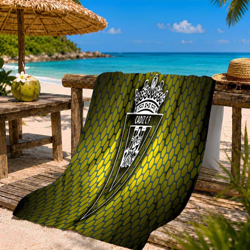 Cadiz Cf Badge Design Beach Towel Microfiber Beach Towel, Lightweight and Quick-Dry, for Summer Travel, Swimming Pool Fan Birthday Gift