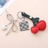 Tassel Cherry Keychain Heart Buckle Fruit Style Charms Fashion Leather Cherry Pendant  Lady/Women