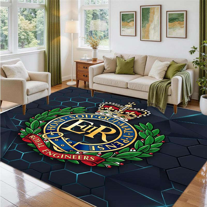 Royal Engineers A.F.C Design Crystal Velvet Rug Soft Decorative Mat for Bedroom Entrance