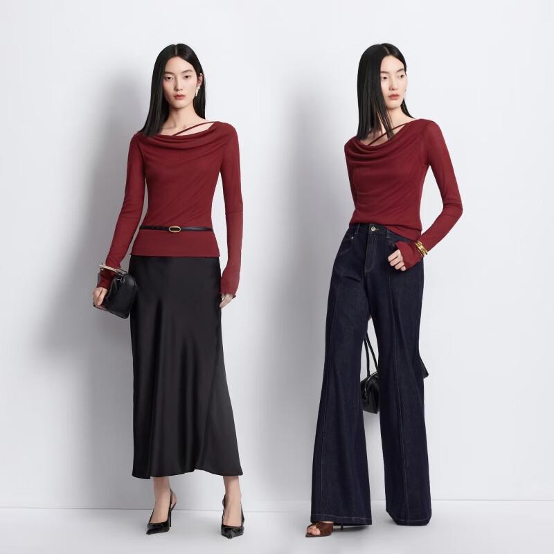 VERO MODA Women's Off-Shoulder Versatile Neck Solid Top