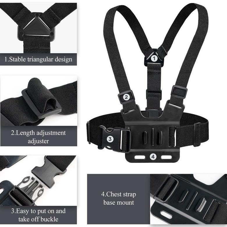 Suport de montare pentru curea pentru piept pentru telefonul mobil Suport video pentru primul unghi Clip fix Accesorii pentru transmisie în direct