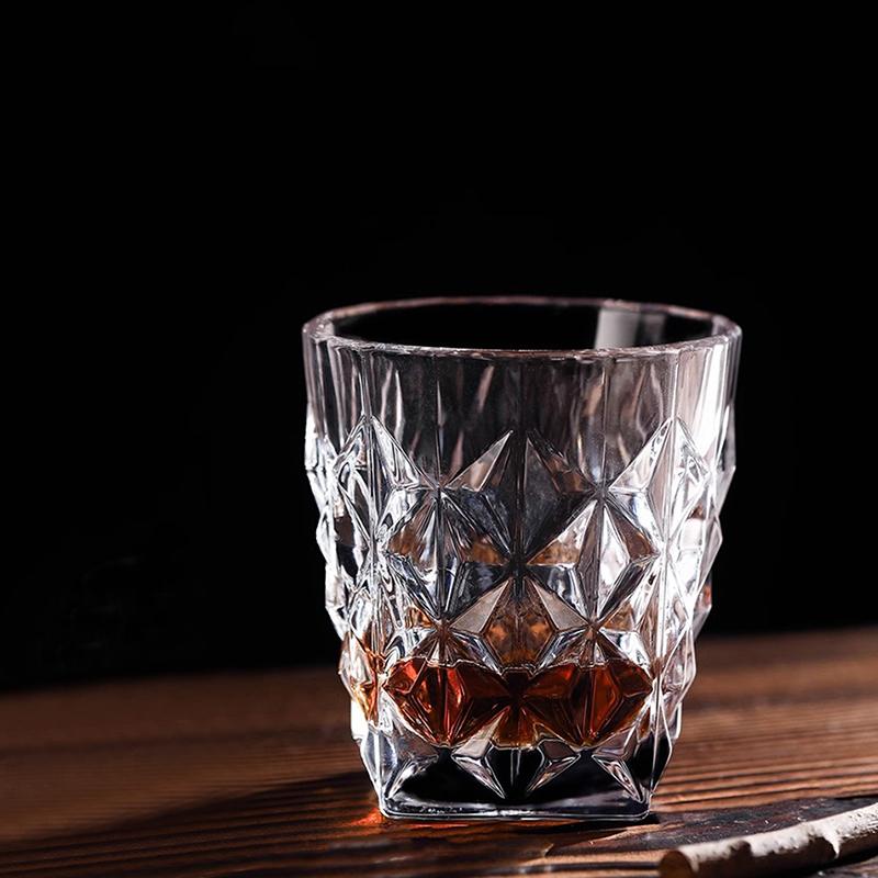 330ml/380ml European Style Relief Glass Cup Modern Luxury Cocktail Whiskey Glasses High End Transparent Juice Cold Drink Mugs