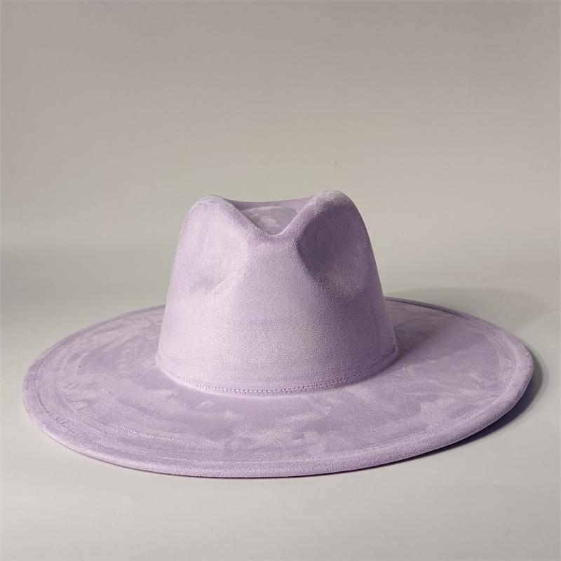 Cappelli Fedora Rancher in Camoscio Vegano Cappelli Vuoti per Burning Cuore Multicolore a Forma di Cappello 9.5cm Ala Unisex Cappello Jazz Cappello da Chiesa