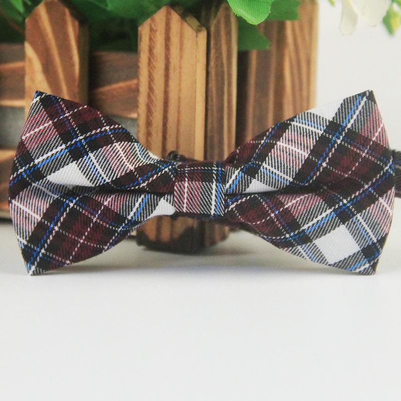 Children's Trendy British Style Multi-Color Cotton Plaid Bow Tie