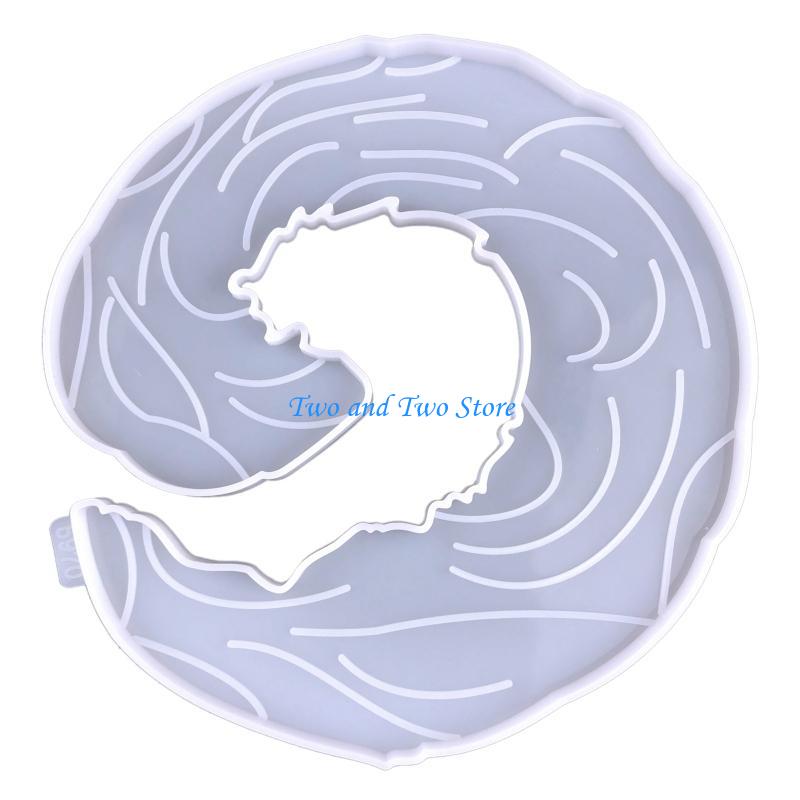 HX6F Creative Sea Waves Desktop Ornaments UV Epoxy Resin Mold Table Decor Crystal Silicone Mould DIY Crafts Jewelry Mold