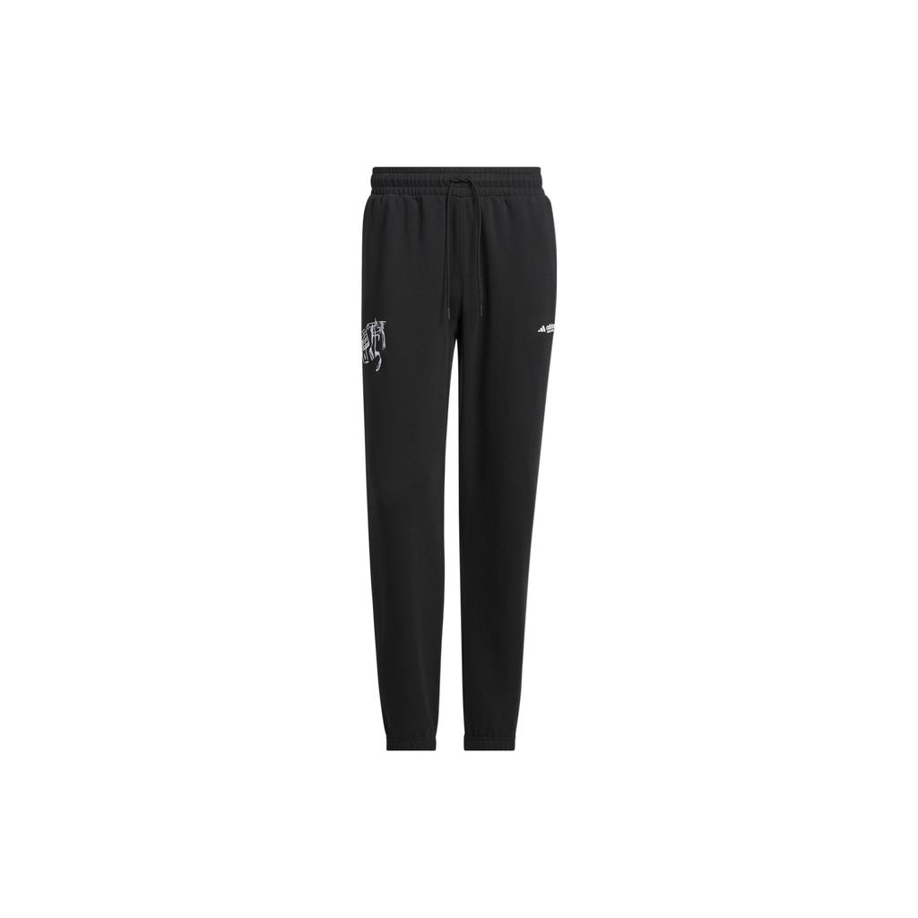 adidas Knitted Sweatpants Men's Black Moderate Straight Fit Pants IA2001