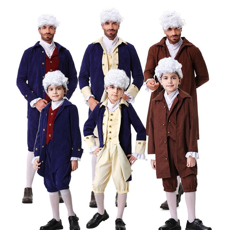 Halloween medieval new parent-child clothing lace sleeve luxury performance clothing