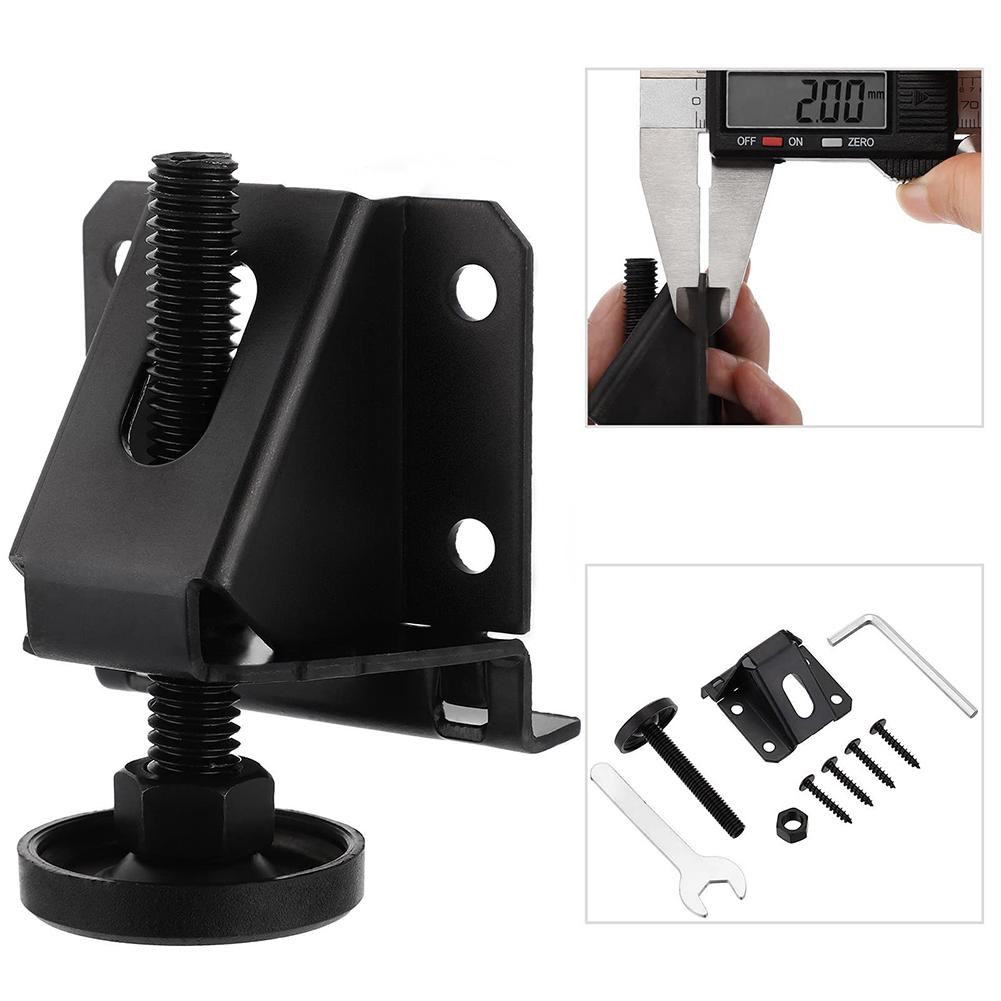 4 Adjustable Furniture Leg Leveling Feet with Lock Nuts and Screws for Cabinets Tables and Workbenches Support