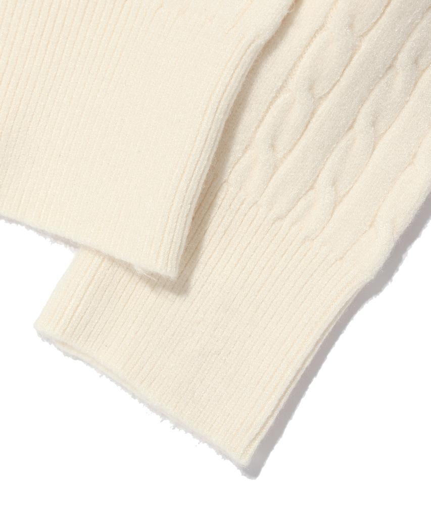 DISTN9NE High-Neck Knit Zip-Up Ivory (Lp5Sf506-003)