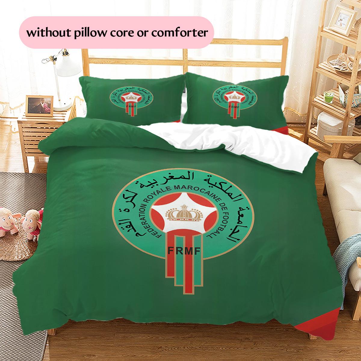 

Moroccan Football Pattern Bedding Quilt Set Home Decoration Gift (1 * duvet cover + 2 * pillowcase without core) 135x200cm