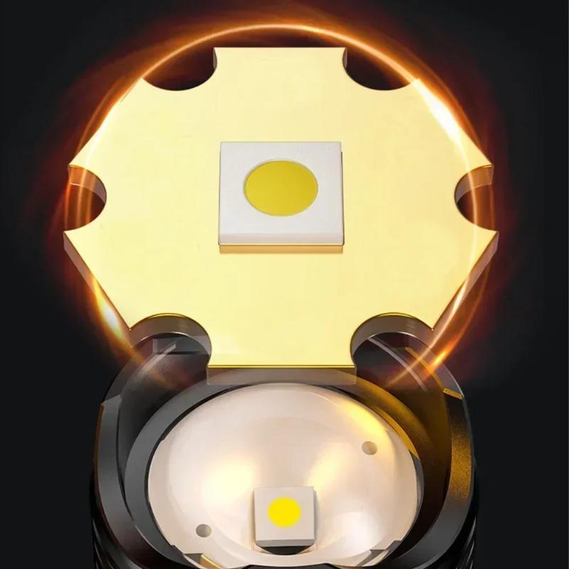 New USB Rechargeable LED Flashlights High Power Portable White Laser Telescopic Zoom Torch Lamp Outdoor Camping Fishing lights