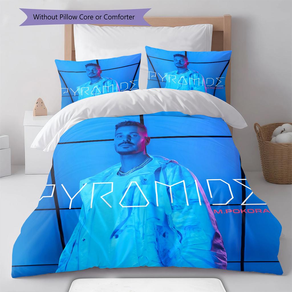 M Pokora Pattern Bedding,Quilt Set Quilt Cover Pillowcase Home Birthday Gift (1 * duvet cover + 2 * pillowcase, without core)