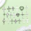20Pcs Vintage DIY Bracelets Jewelry Making Materials Handmade Handcrafts Cross Charms Alloy Retro Pendants Earrings